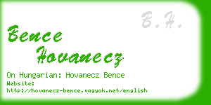 bence hovanecz business card